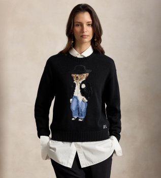 Baumwollpullover mit schwarzem Polo Bear
