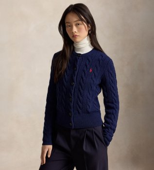 Cardigan tricoté marine