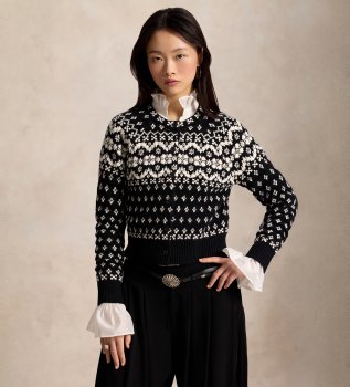 Zwarte Fair Isle-vest van wolmix