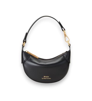 Black leather card holder with Polo ID