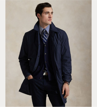 Vandafvisende, pakkbar, vandt�t marinefrakke