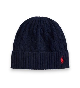 Bonnet en laine et cachemire marine