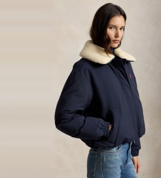 Piumino High Pile Collar blu navy