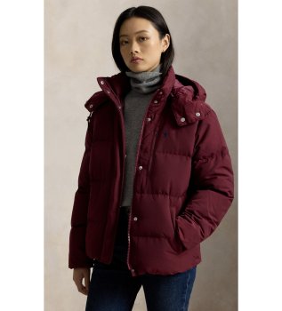 Burgundy down puffer jacket