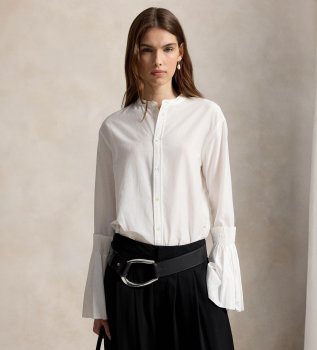 Camisa de algodão e seda branca