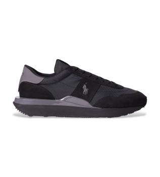 Train 89 leather trainers in nubuck and oxford black