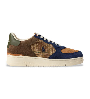 Multicoloured suede and tweed Masters Court shoes