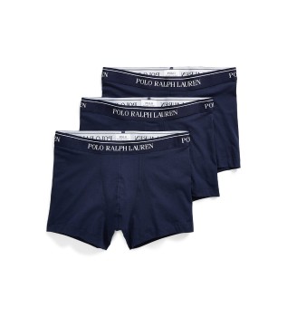 Lot de 3 boxers en coton extensible marine
