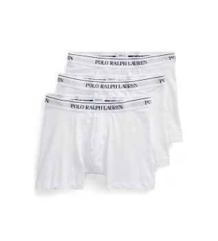 Set of 3 white cotton boxer shorts