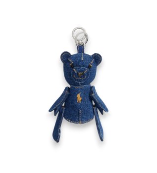 Miçanga Polo Bear de denim para bolsa azul