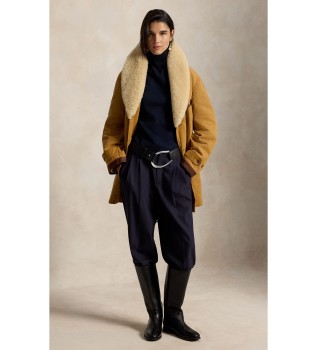 Manteau ranchero en toile et mouton marron