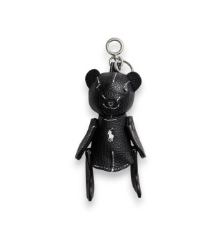 Adorno Polo Bear de piel para bolso negro