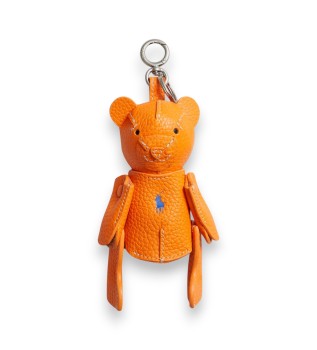 Ornement Polo Bear en cuir pour sac orange
