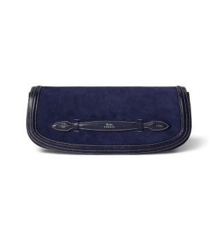 Navy suede Bellport clutch bag