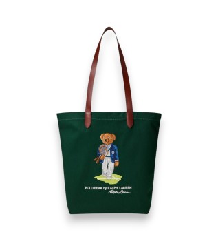US Open twill tote shopper bag green