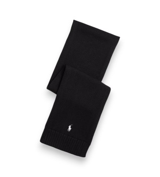 Echarpe en coton peign� noir