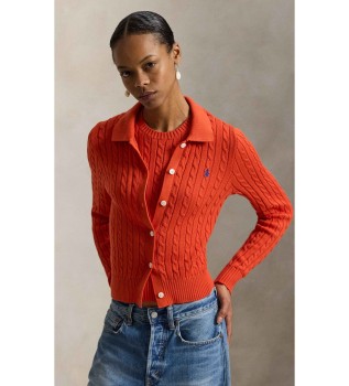 Rote Strickjacke mit Passform