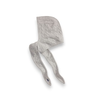 Cappuccio in lana e cashmere grigio