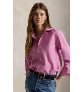 Relaxed Fit Hemd aus Baumwolle und Seide in Rosa