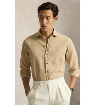Camicia di lino Custom Fit beige