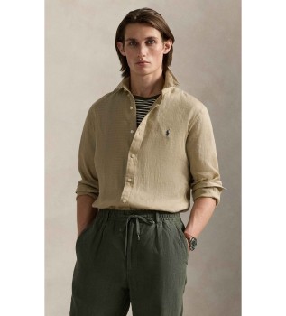 Slim Fit Linen Shirt beige