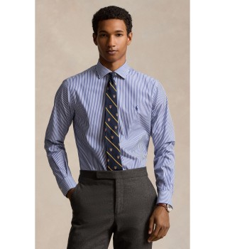 Camicia in popeline Custom Fit blu