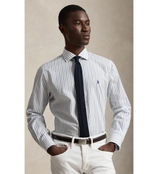 Camicia in popeline Custom Fit a righe bianco