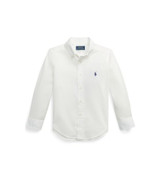 Camisa de popelina de algodão branca
