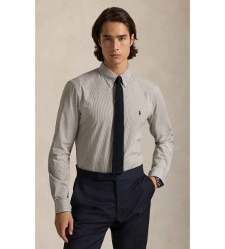 Custom Fit stretch poplin shirt brown