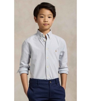 Camisa Oxford a rayas blanco
