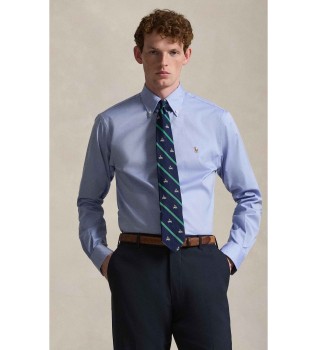 Camisa Oxford de ajuste personalizado azul