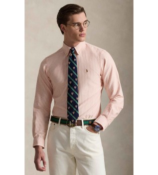 Camisa oxford de rayas Custom Fit coral