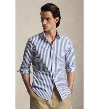 Camisa oxford de rayas Slim Fit azul