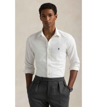 Camicia Oxford slim fit, tinta in capo, bianca