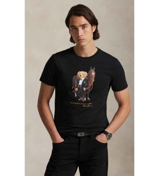 T-shirt do Ano Novo Lunar com p�lo Urso preto