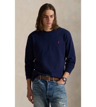 T-shirt de manga comprida Classic Fit azul-marinho