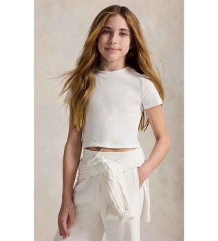 Square ribbed T-shirt white