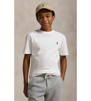 Cotton T-shirt with white round neck