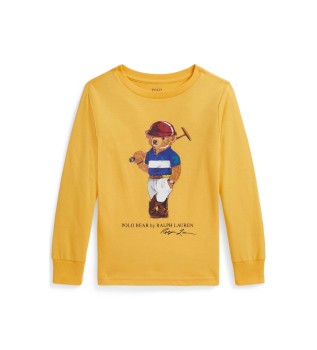 Katoenen T-shirt met gele Polo Bear