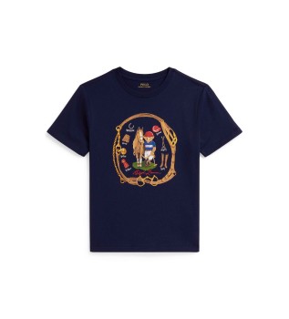 Cotton T-shirt with navy Bear Polo