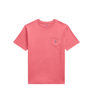 Katoenen gebreide T-shirt met rode zak