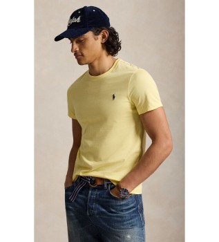 Camiseta de punto Custom Slim Fit amarillo