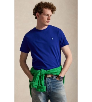 T-shirt en maille Custom Slim Fit bleu