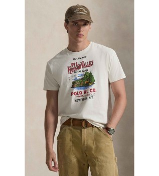 T-shirt de malha com estampado branco