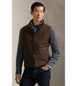 Abottson Gilet aus brauner Gabardine