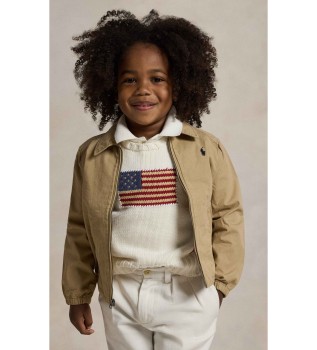 Bayport-jakke i brun bomuldspoplin