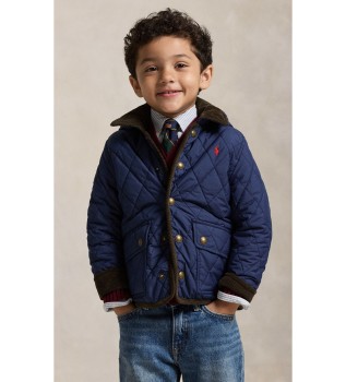 Navy blue hooded country-style jacket