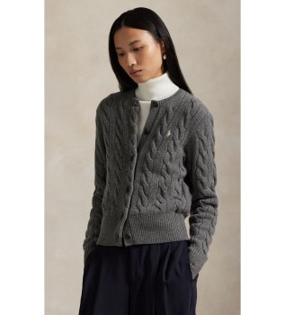 Cardigan en laine et cachemire gris