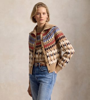 Beige kabeltrui van wol en kasjmier