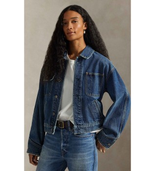 Jeansjacke Latzhose blau